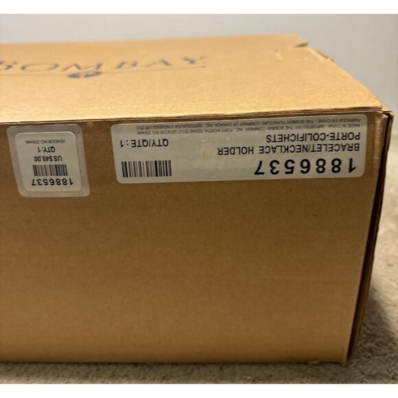 Bombay Double Tier Bracelet & Necklace Holder 10" Tall - Picture 7 of 8